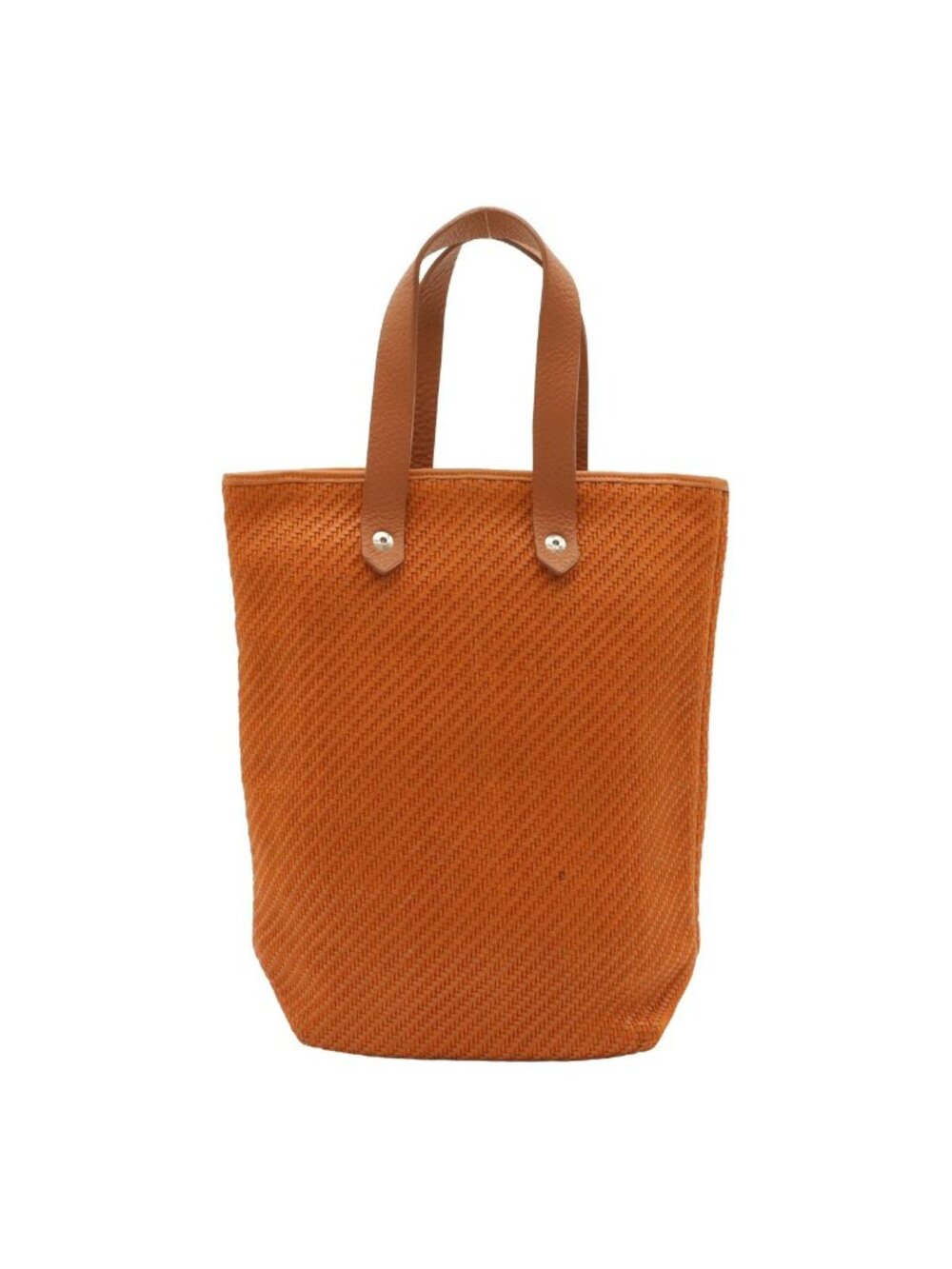 Hermes Amedaba PM Tote Bag Mini Wool Leather Orange Multicolor Silver